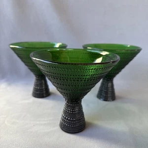 3er Set Smaragdgrün Glas Hobnail Einzigartige Martini Gläser 11,80 Oz - Bild 1 von 8