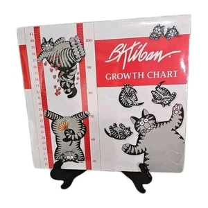 B. Kliban Kind Kinder Wand Wachstumstabelle weiß rot Katzen Aufkleber 11" x 48" versiegelt - Bild 1 von 8