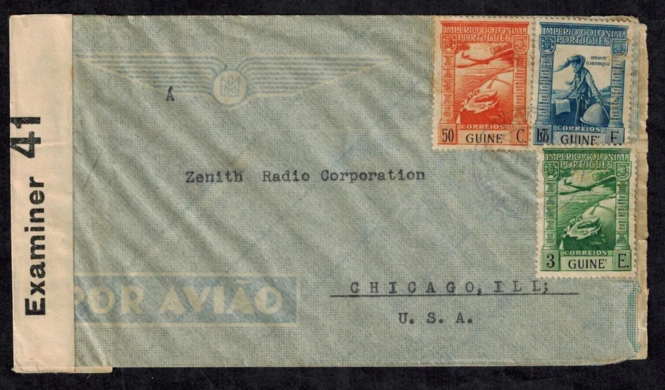 WWII Dual Censor Cover Trinidad and Bermuda Censor Tape RARE Combo - Image 1 of 2