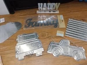 NEW LOT of 6 Silver Metal Wall Decor Farmhouse Stylish & Simple FAMILY TRUCKS - Picture 1 of 3