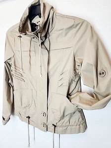 DollHouse PREMIUM Khaki Beige Jacket Roll Sleeve 100% Cotton Women's SZ MEDIIUM - Picture 1 of 12