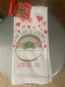 Paquete de 2 toallas de cocina Star Wars Yoda Día de San Valentín nuevas con etiquetas - Imagen 1 de 1