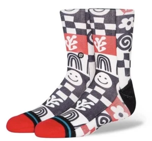 Stance Kids Off White Crew Polyester Wade Collection Icon Casual Socks L 3-5.5 - Picture 1 of 1