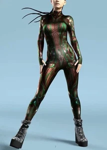 Power Ranger Halloween Gangster Cat woman Zombie Bdsm 3d Jumpsuit - Picture 1 of 6