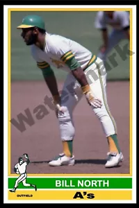1976 style BILL NORTH A's Athletics Poster MLB Sports Photo 16x24 inches - Picture 1 of 1