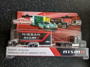 Majorette Mack Granite Truck & Trailer with Nissan GT-R NISMO GT3 - Picture 1 of 1
