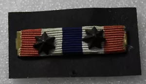 USA? UNIDENTIFIED RED WHITE AND BLUE RIBAND BAR WITH TWO STARS #DW053 - Picture 1 of 6
