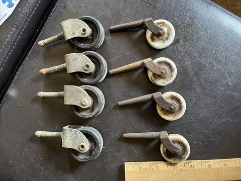 Antique porcelain caster wheels and Set Black Castors furniture roller cabinet Cover