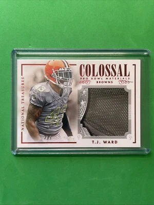 2014 Panini National Treasures Colossal Pro Bowl Materials CPB-TW T.J. Ward #2/7 - Image 1 of 2