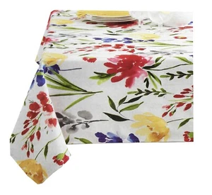 Spring Tablecloth 52 x 70 Rectangle Hazel Bright Flowers Indoor Outdoor Fabric - Picture 1 of 6