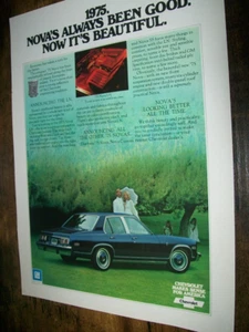 1975 Chevy NOVA Auto Mittelklasse - Mag Car Ad - "Immer gut gewesen. Jetzt ist es wunderschön." - Bild 1 von 1
