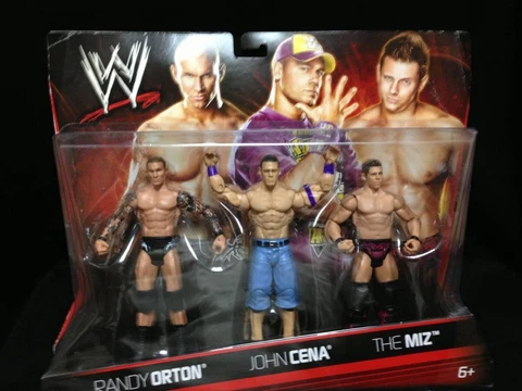 Figure Mattel WWE BASIC Exclusive Randy Orton, John Cena & The Miz 6 inches Toy Cover