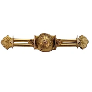 9K Yellow Gold Victorian Etruscan Style Bar Pin Brooch, E245 - Bild 1 von 16