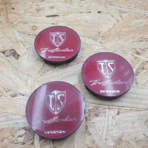 Riverside Trafficstar C001 Centre Caps RED & Chrome, Good condition 60mm - Picture 1 of 5