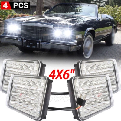  4x6" Headlights Hi/Lo Sealed Beam Fit Cadillac Eldorado 1975-1985 Ford Mustang - Image 1 of 4