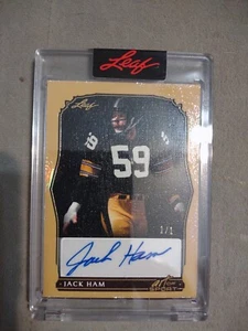 2023 Leaf Sport Gold True 1/1 AUTO Jack Ham SSP RARE STEELERS LEGEND HOF MINT📈⏫ - Picture 1 of 5