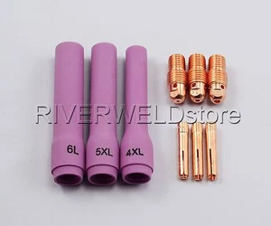 TIG KIT Extra Long Alumina Nozzle, Collet Fit TIG Torch WP SR PDA DB 9 20 25,9PK - Picture 1 of 11