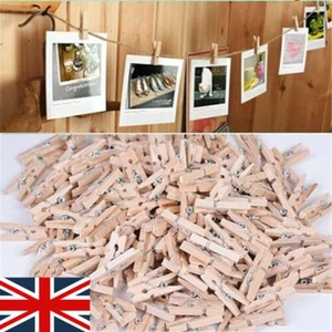 100 Wooden Pegs Strong Clothes Washing Line Laundry Cloth Pins Natural Wood Pegs - Picture 1 of 12
