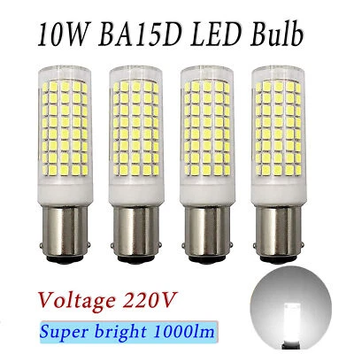 4x BA15D Bayonet Base LED Bulb Dimmable 10W 220V Cool White Sewing Machine Light - Image 1 of 4