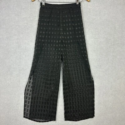 Falda Sass & Bide para mujer 6 negra corte y correr a cuadros transparente abertura lateral de la pierna Foto 1 de 4