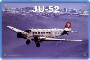 Placa de chapa 20x30 avión Junkers tía JU 52 Swiss Air histórico retro escudo - Imagen 1 de 1