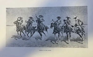 Ilustraciones de historia vintage de Frederic Remington de 1894 un rodeo en Los Obos - Imagen 1 de 7