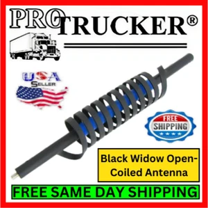 Black Widow 27" CB Ham Blue Open Coil Antenna 15,000 Watt 26.0-29.0 MHz Made - Afbeelding 1 van 7
