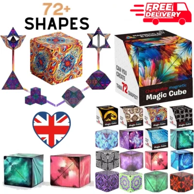 3D-Shashibo Shape Shifting Box Anti-stress Hand Flip Magic Cube Puzzle Toys Gift - Image 1 of 4