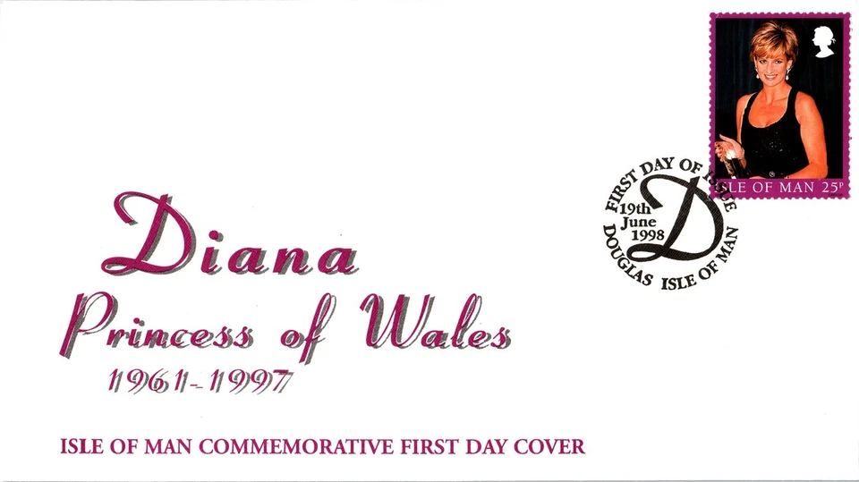 Princess Diana Memorial First Day Cover FDC - ISLE OF MAN - SEE SCAN $$$ - Image 1 of 1