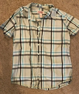 MOSSIMO SUPPLY CO BOYS BUTTON UP SHORT SLEEVE SHIRT SIZE LARGE 12/14 EUC - Image 1 of 3
