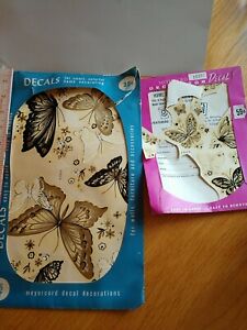 Vintage Meyercord Decals for a colorful home- Butterflies-Black & Gold & White