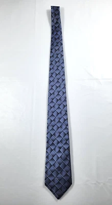 Cambridge Classics 100% Silk Tie Blue Silver Geometric - Image 1 of 4