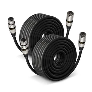 XLR Cable 50 Ft 2 Pack Balanced DMX Cable 3 Pin Male to Female Microphone Cab... - Picture 1 of 7