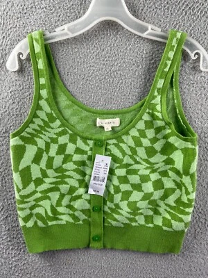 Camiseta sin mangas LA Hearts verde con tirantes sin mangas y abdomen grande para mujer nueva con etiquetas Foto 1 de 4