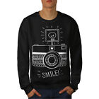 Wellcoda Camera Smile Photo Mens Sweatshirt, Technology Casual Pullover Jumper