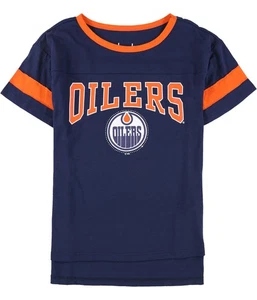 Touch Womens Edmonton Oilers Rhinestone Embellished T-Shirt, Blue, Medium - Picture 1 of 2