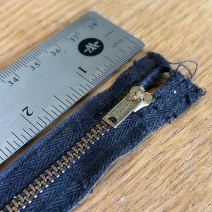 VTG 40s 50s GRIPPER ZIPPER Scovill RARE Closed End No.4 7-3/4” Metal Brass BLACK - Picture 1 of 8