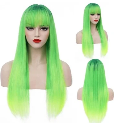 Peluca Trenza Verde Florente Ombre Senegalesa Torcida Brilla en la Oscuridad Trenzas Neón  Foto 1 de 4