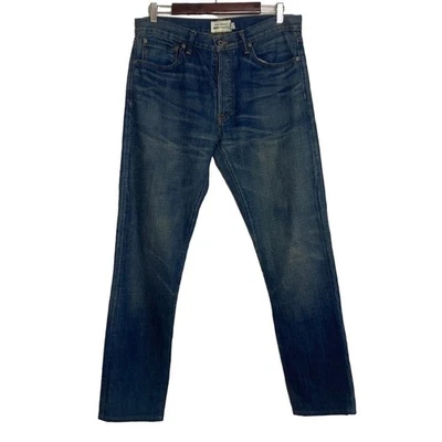 Club Monaco Jeans Mens 32 x 32 Indigo Blue Selvedge Tapered Leg Made in USA Foto 1 de 4