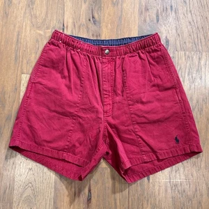 Polo Ralph Lauren vintage pantaloncino uomo S rosso cotone twill chino 5" tasche interne - Foto 1 di 14