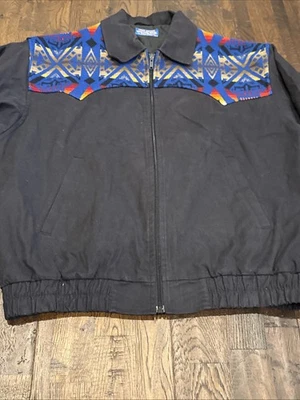 Vintage Pendleton High Grade Western Wear Jacket | Tribal Aztec Black Zip-Up | S - Image 1 of 4