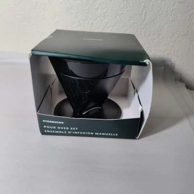 Starbucks Black Pour Over Set Coffee Funnel Brewing Manual Coffee Maker 2022  - Image 1 of 4