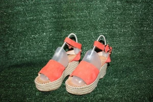 Dolce Vita Wedge Red Buckle Strap Sandals Size 6 Casual Spring Summer - Picture 1 of 20