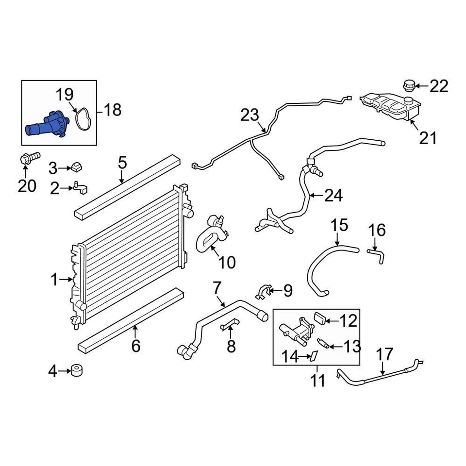 For Ford Explorer 2013-2015 Ford CJ5Z8575A Engine Coolant Thermostat Kit Foto 1 de 3