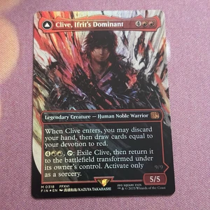Clive, Ifrit’s Dominant Borderless Foil, MTG Single, FIN 0318 Mythic NM - Picture 1 of 3