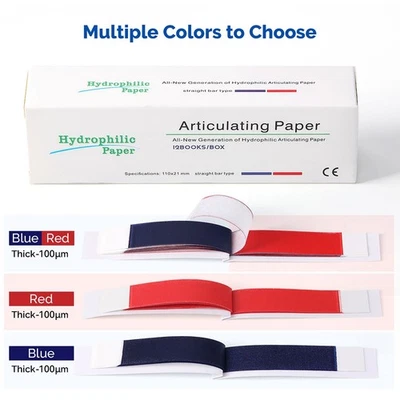 Papel articulador dental de doble cara, tiras finas/gruesas para marcar la mord Foto 1 de 4