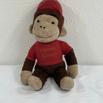 Boneca de pelúcia Curious George Knickerbocker 1970’s brinquedo de pelúcia 14” vintage - Imagem 1 de 4