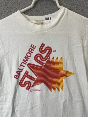 🔥 Baltimore Stars 1985 USFL Football Screen Stars Tag Single Stitch Shirt Sz L - Image 1 of 4