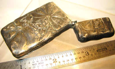 Antiguo estuche Vesta de plata esterlina Art Nouveau Repousse Match Safe con golpeador "W Foto 1 de 4