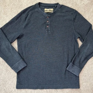 Tsumi Shirt Mens XL Gray Thermal Waffle Henley Classic Minimalist Streetwear - Picture 1 of 7